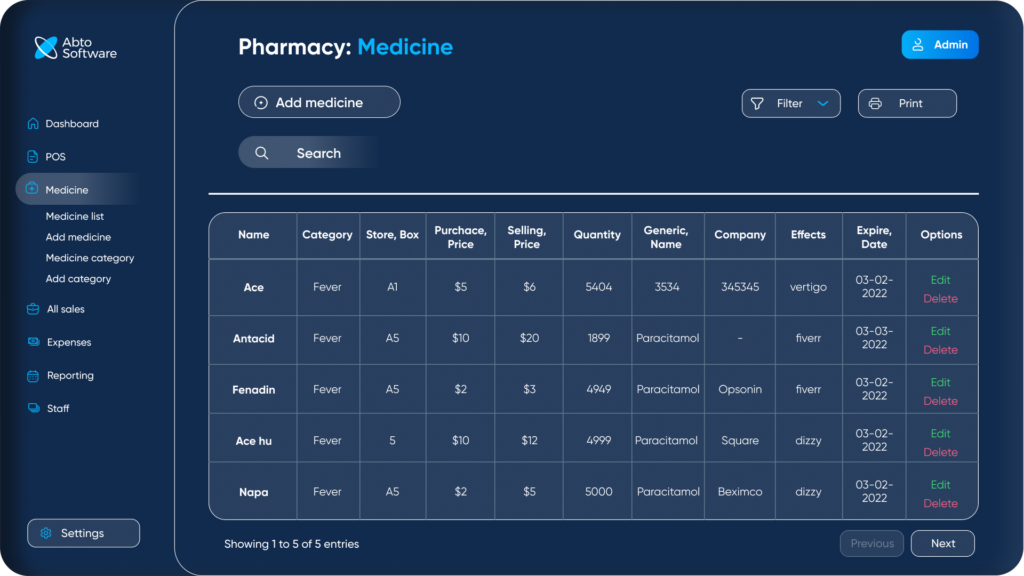 Gestione inventario farmaceutico professionale